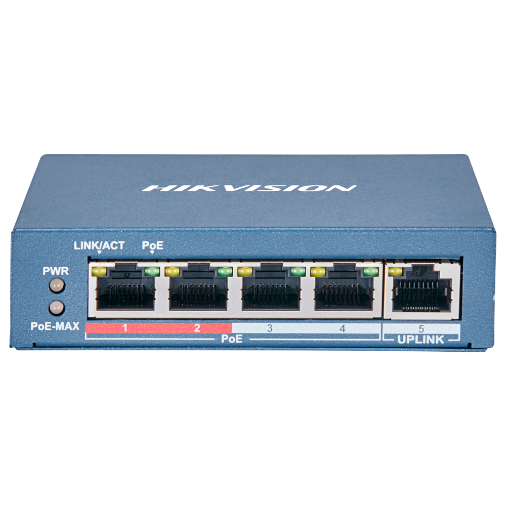 Hikvision DS-3E0105P-E(B) - Switch 4p PoE