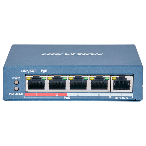 [DS-3E0105P-E(B)] Hikvision DS-3E0105P-E(B) - Switch 4p PoE