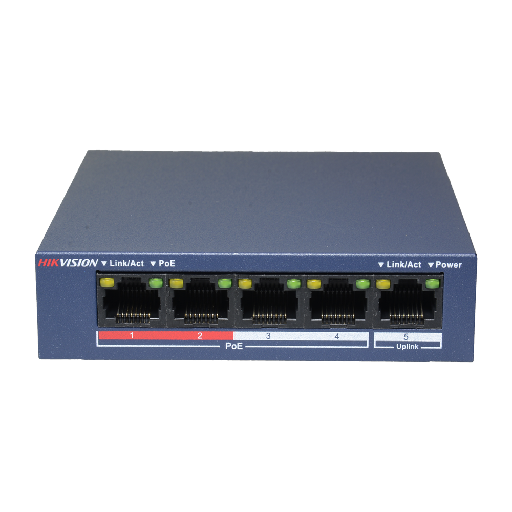Hikvision DS-3E0105P-E/M(B) - Switch 4p PoE