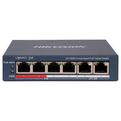 [DS-3E0106P-E/M(B)] Hikvision DS-3E0106P-E/M(B) - Switch 4p PoE