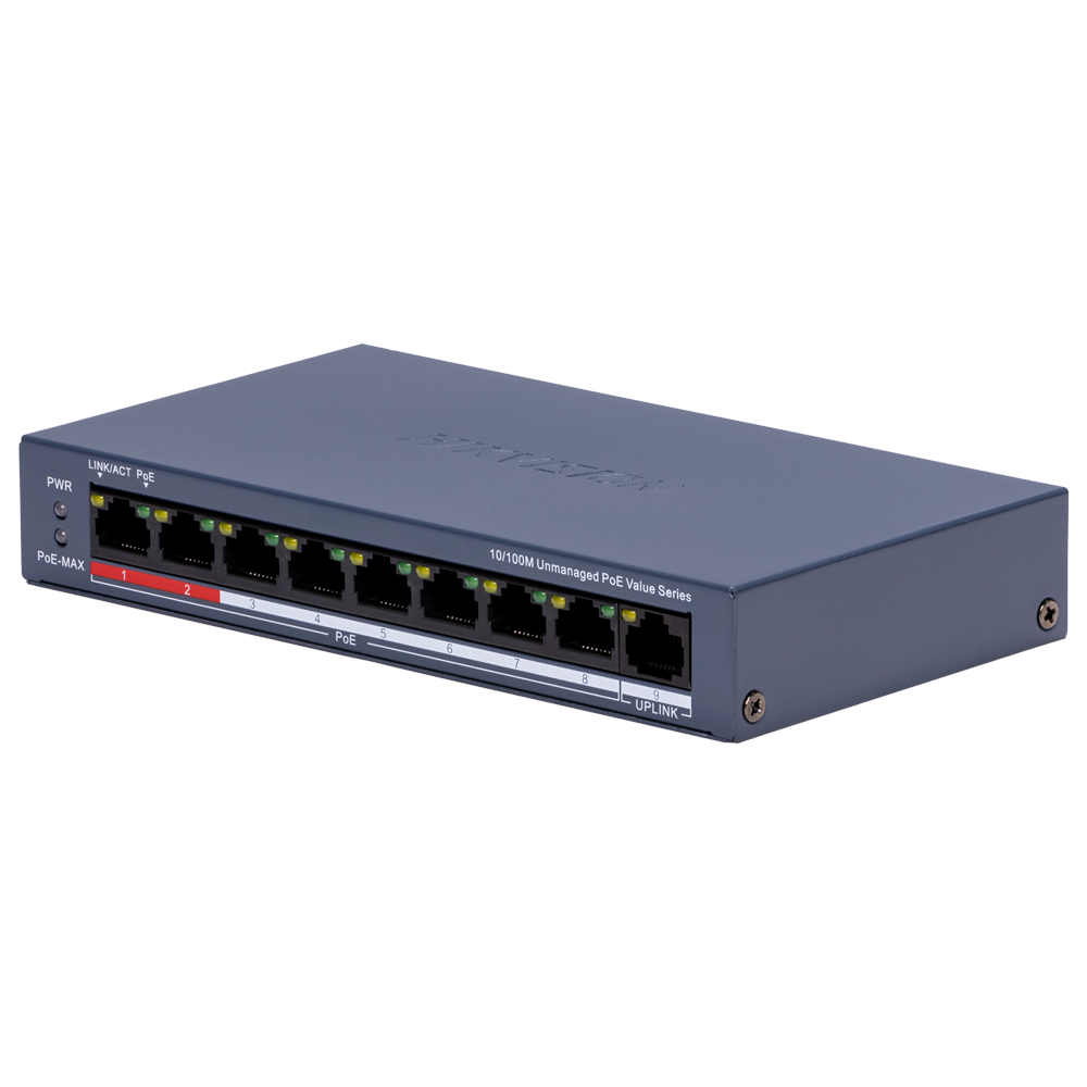 Hikvision DS-3E0109P-E/M(C) - Switch 8p PoE