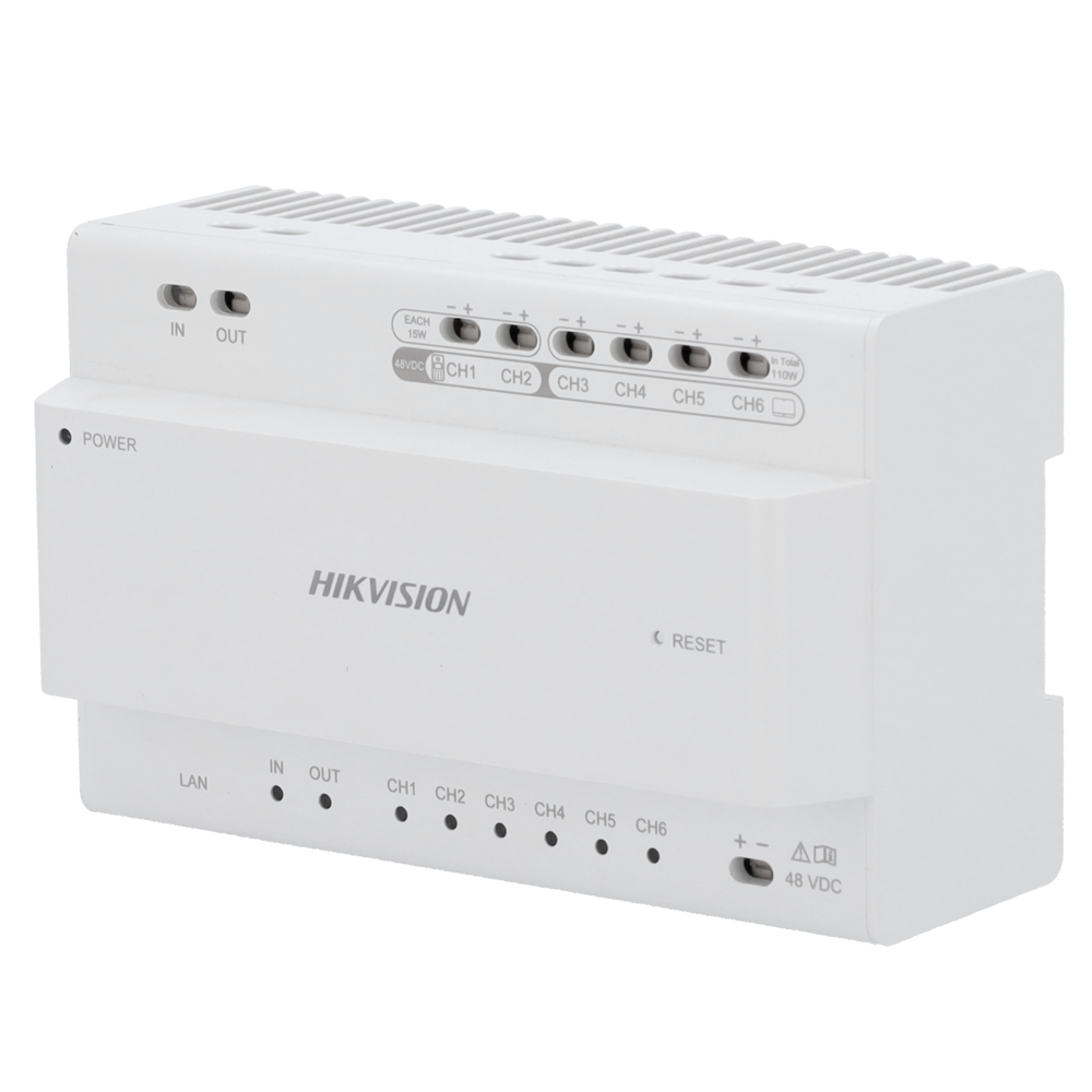 DS-KAD7060EY - Distribuidor para edificios - 2 hilos HD - 6 grupos de 2 hilos HD - Alimenta...