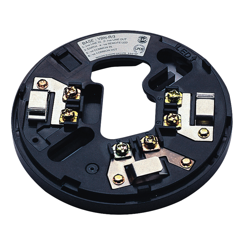 YBN-R/6(BLK) - Base de montaje convencional - Negro - Contactos de acero inoxidable - Acepta...