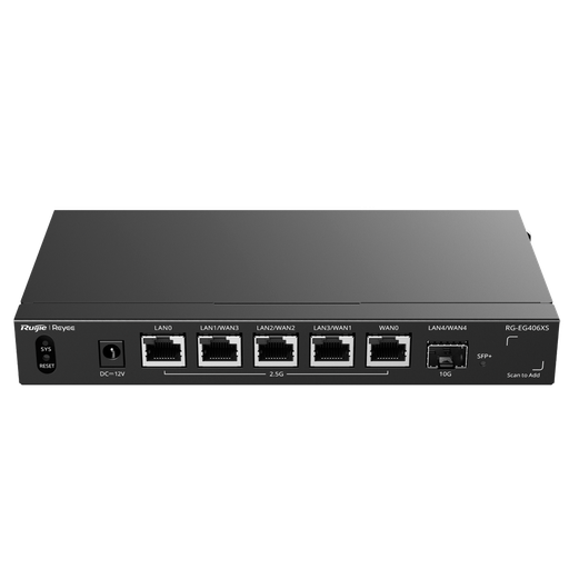 [RG-EG406XS] RG-EG406XS - Router Cloud - 5 Puertos RJ45 2.5G + 1 SFP+ 10Gigabit - Funciones básicas de...