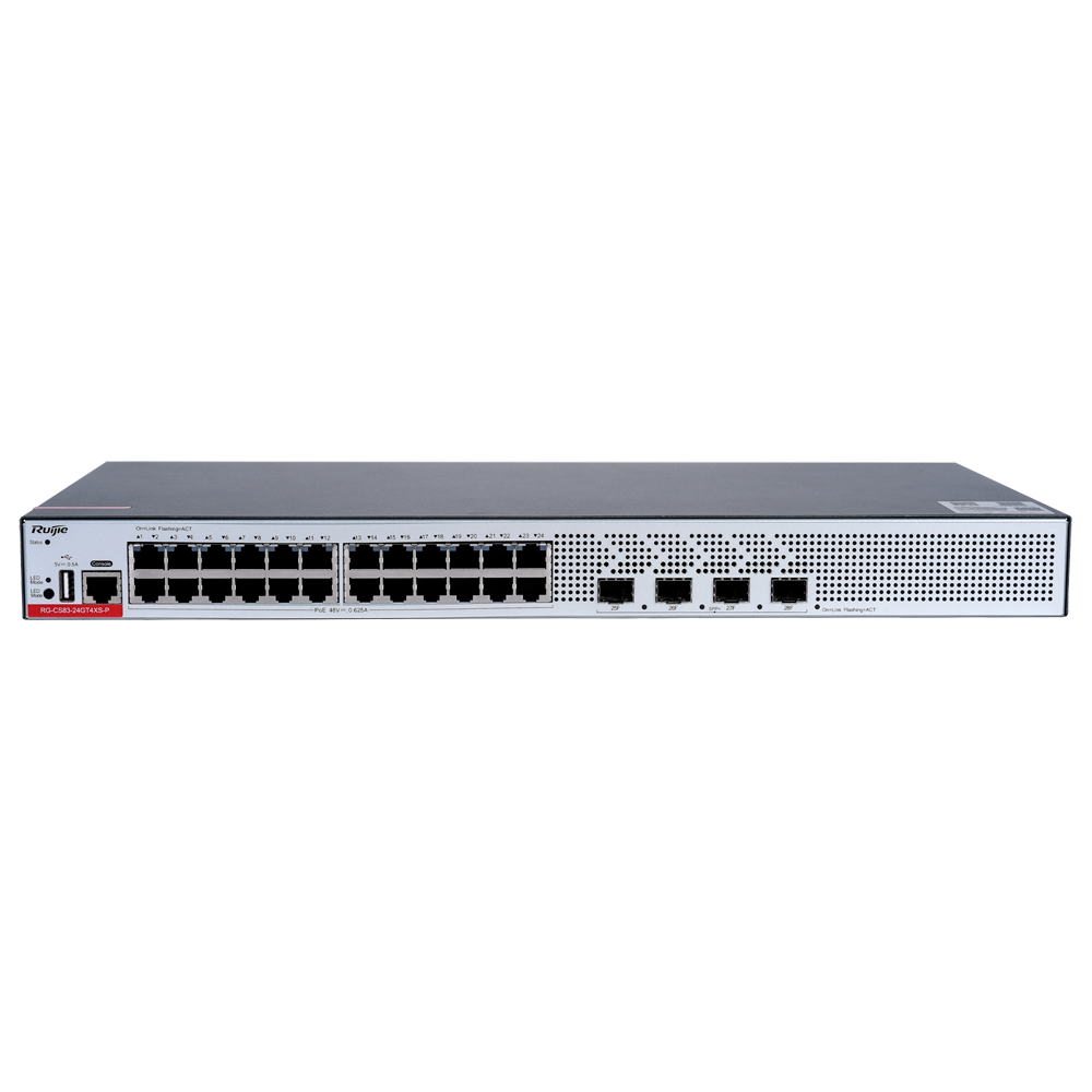 RG-CS83-24GT4XS-P - Switch Cloud Gestionable L3 - 24 puertos PoE RJ45 + 4 puertos SFP+ - 24...
