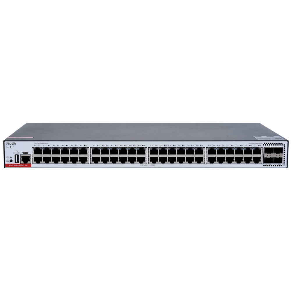 RG-CS83-48GT4XS-P - Switch Cloud Gestionable L3 - 48 puertos PoE RJ45 + 4 puertos SFP+ - 48...