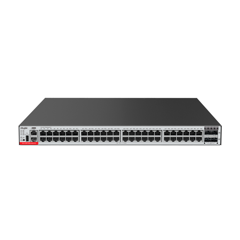 RG-CS83-48GT4XS-PD - Switch Cloud Gestionable L3 - 48 puertos PoE RJ45 + 4 puertos SFP+ - 48...