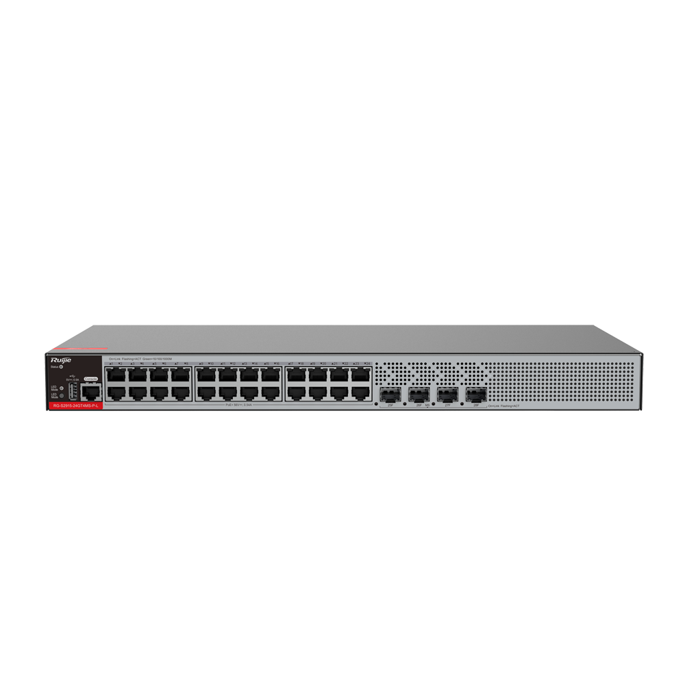 RG-S2915-24GT4MS-P-L - Switch PoE Cloud Gestionable L2+ - 24 puertos RJ45 GE + 4 puertos SFP...