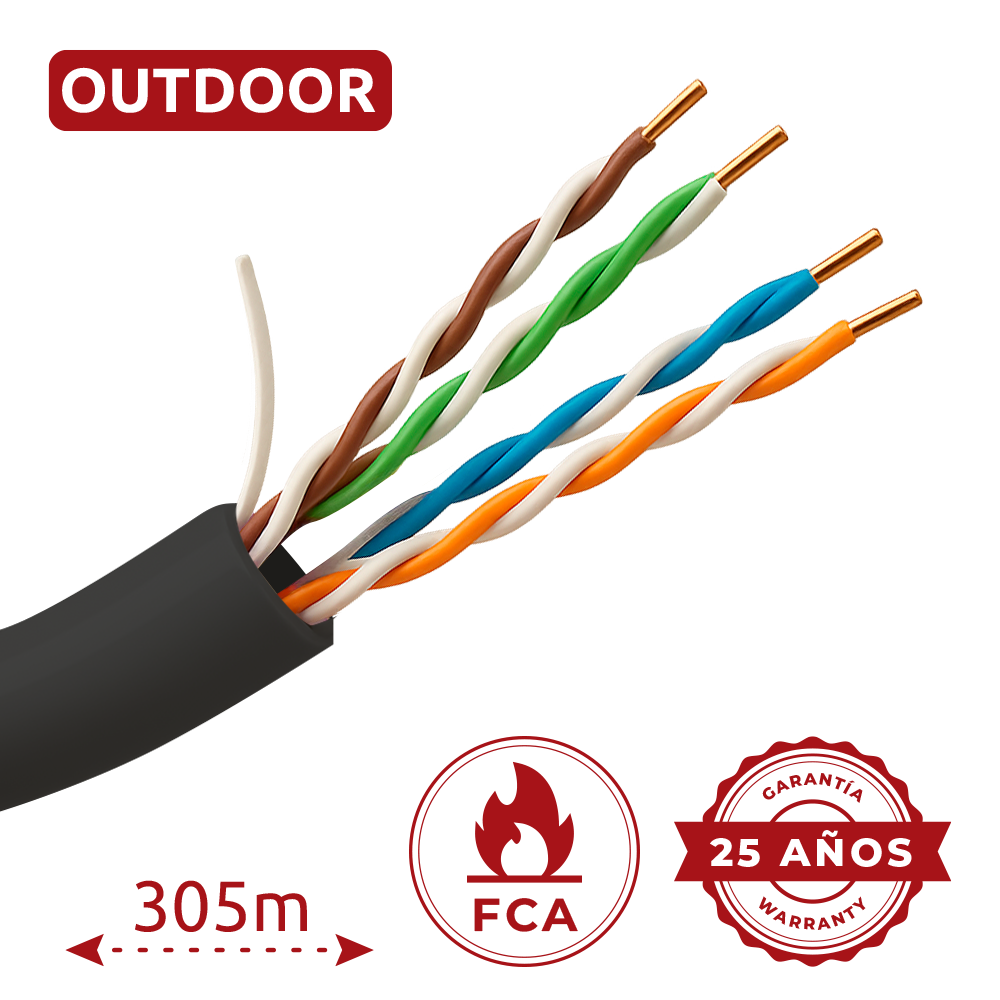 Uniview UV-UTP5E-305-OUTDOOR - Cable UTP 305m Cat5e