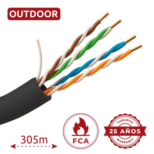 [UV-UTP5E-305-OUTDOOR] Uniview UV-UTP5E-305-OUTDOOR - Cable UTP 305m Cat5e