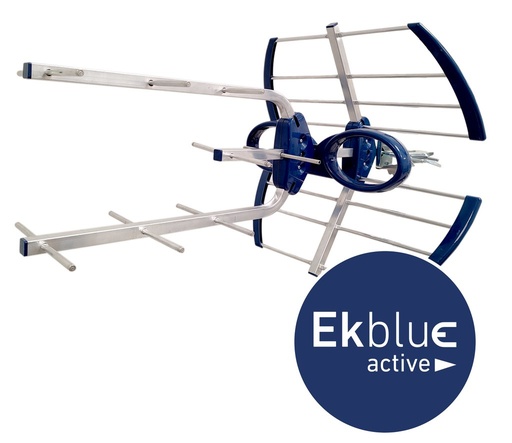 [013029] EK BLUE ACTIVE IN · Antena UHF 694 MHz. Activa conector F. G: 38dB. Emb. Indiv.