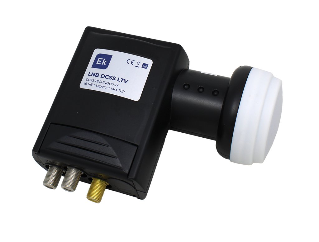 LNB DCSS LTV · LNB DCSS para 16 usuarios + una salida Legacy (universal) y entrada mezcla TER