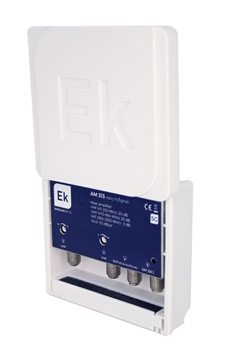 [051019] AM 313 EASY MAGNEK · Amp. mástil 3 IN: VHF/UHF/SAT. 20dB/30dB/-2dB. 112dBμV. 12-24V.