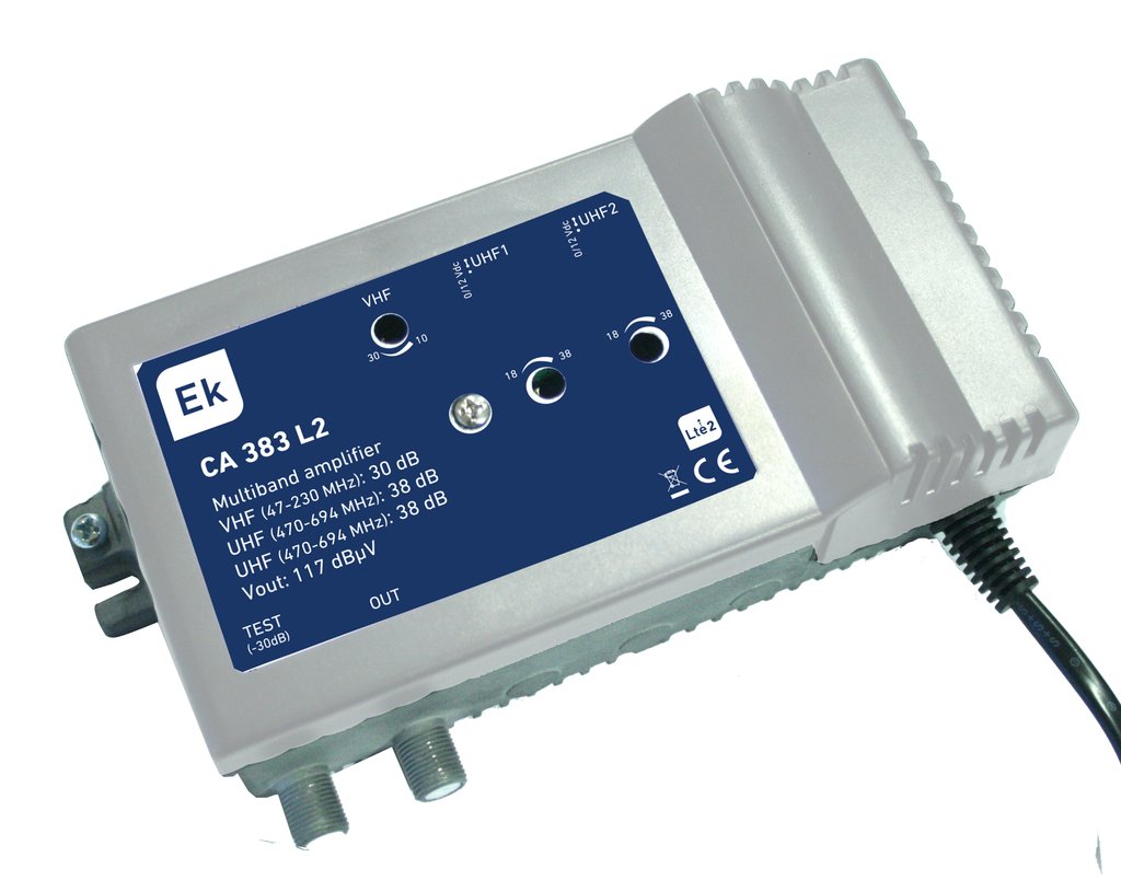 CA 383 L2 · Central 3 IN VHF/UHF/UHF. 30dB/2x38dB.117dBμV.
