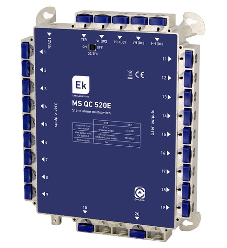 [090030] MS QC 520E · Multiswitch QuiCoax TER+4SATl estrella/final de cascada 20 usuarios