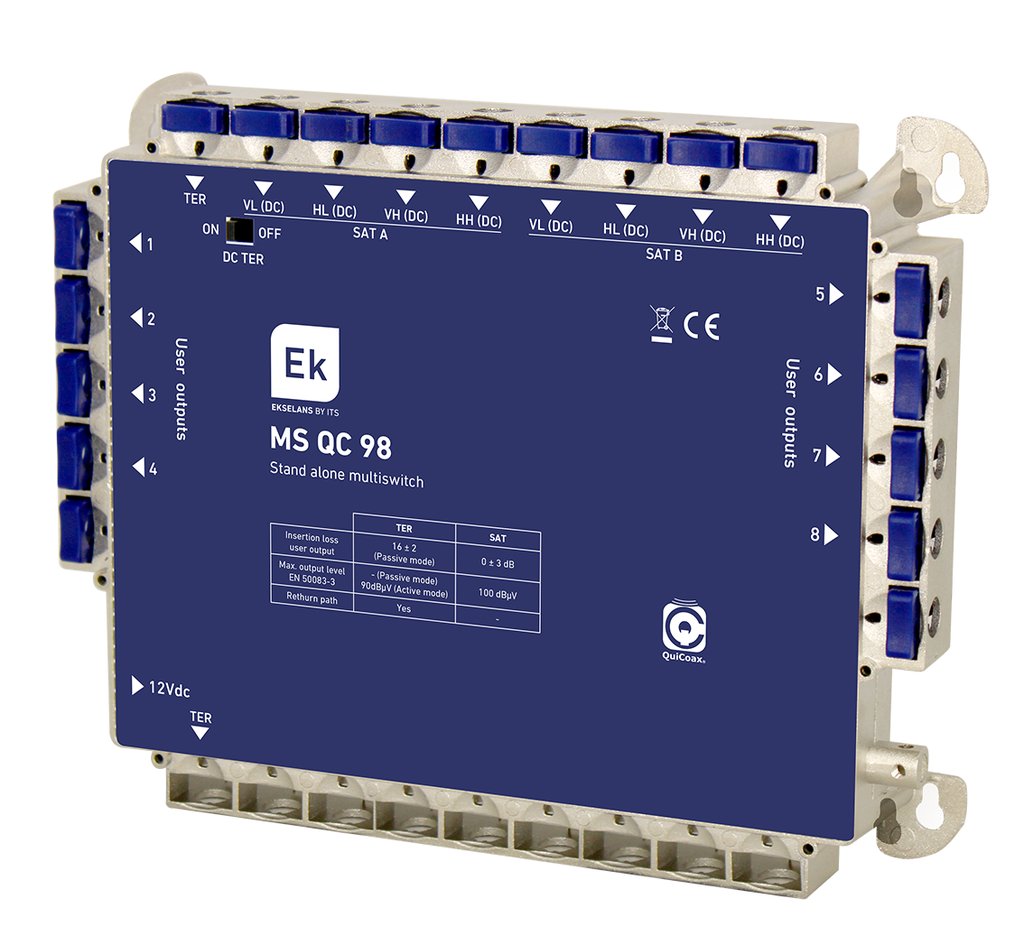 MS QC 98 · Multiswitch TER+8SAT estrella/final de cascada 8 usuarios