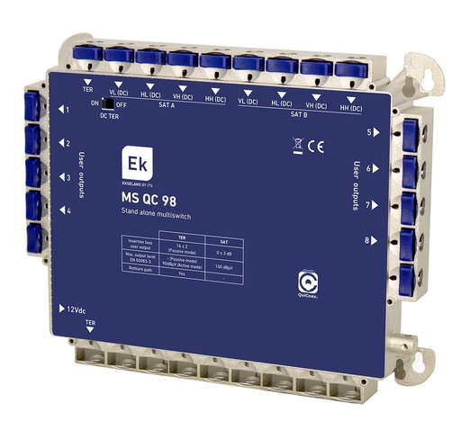 [090031] MS QC 98 · Multiswitch TER+8SAT estrella/final de cascada 8 usuarios