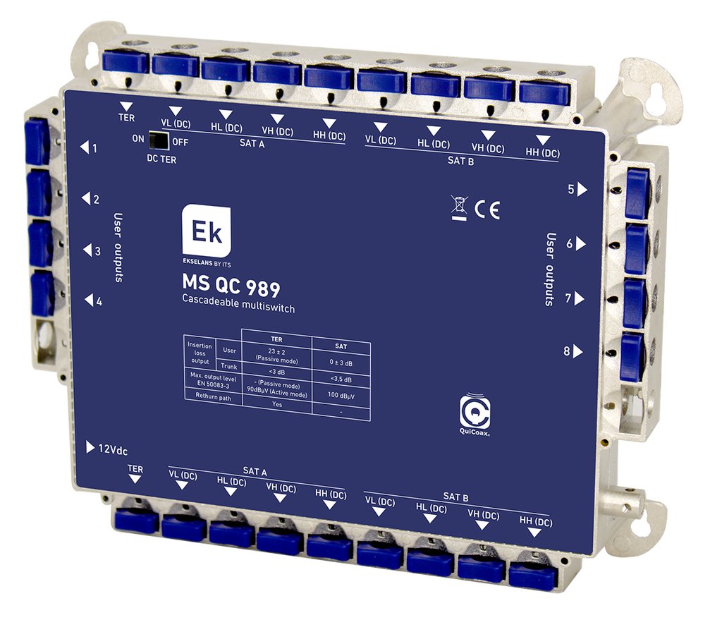 MS QC 989 · Multiswitch TER+8SAT estrella/cascada 8 usuarios
