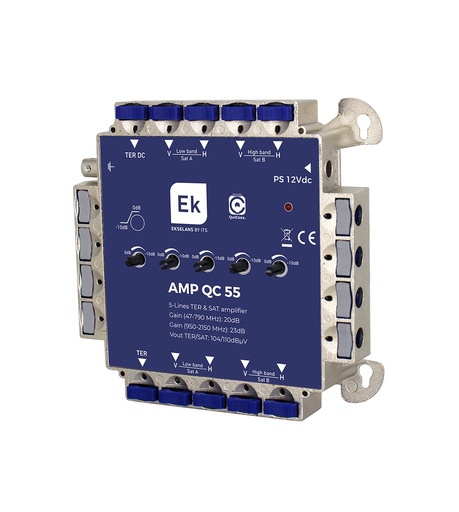 [090034] AMP QC 55 · Amplificador cascadeables con 5 entradas y 5 salidas