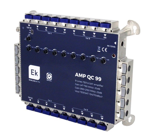 [090035] AMP QC 99 · Amplificador cascadeables con 9 entradas y 9 salidas