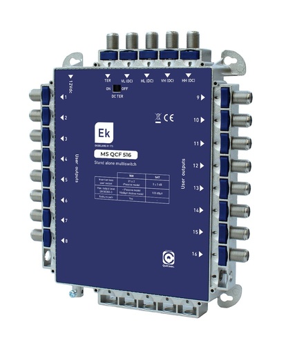 [090038] MS QCF 516 · Multiswitch QuiCoax TER+4SATl estrella/final de cascada 16 usuarios