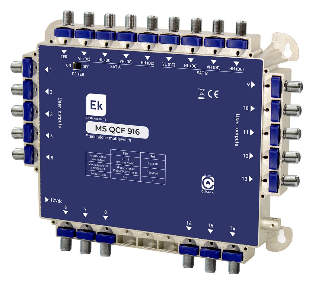 MS QCF 916 · Multiswitch TER+8SAT estrella 16 usuarios