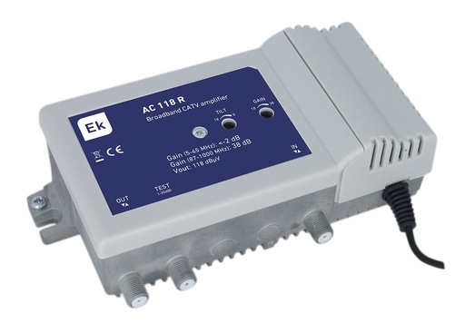 [102006] AC 118 R · Amplif. con línea con C.R. pasivo. 38dB/118dBμV. Compatible con EKOAX