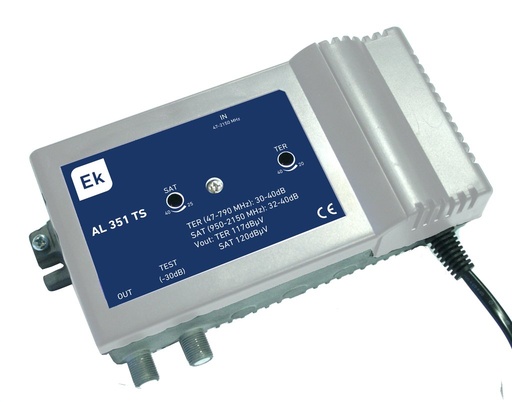 [102002] AL 351 TS · Amplif. de línea TER + SAT. 35dB/114dBμV -119dBμV