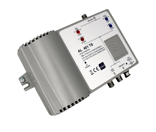 [102022] AL 401 TS · Amplif. de línea TER + SAT. 1 IN:TER+SAT (G:40dB (TER)/ 40dB(SAT)- 122dBμV(TER)/120dBμV(SAT)