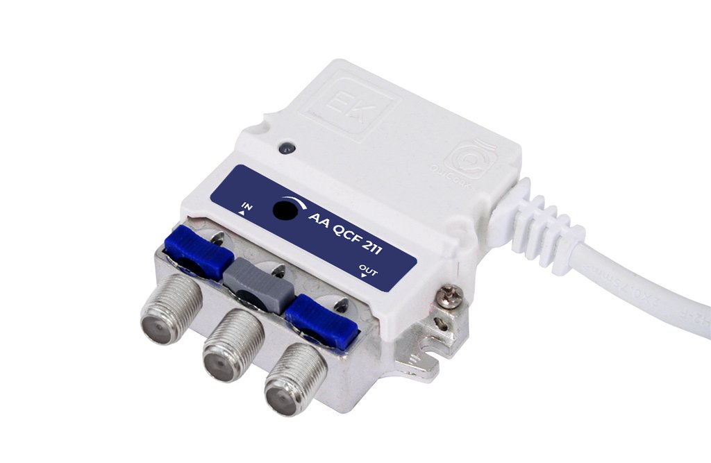 AA QCF 211 · Amplif. de apartamento. 1 entrada TER 1 OUT. 21dB/114dBμV