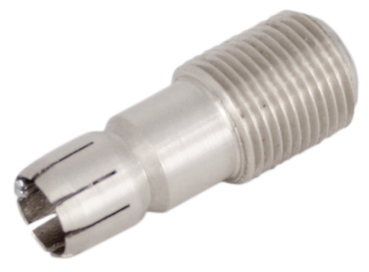 PAU EXT · Conector con carga terminal 75 Ohm. QUICOAX.