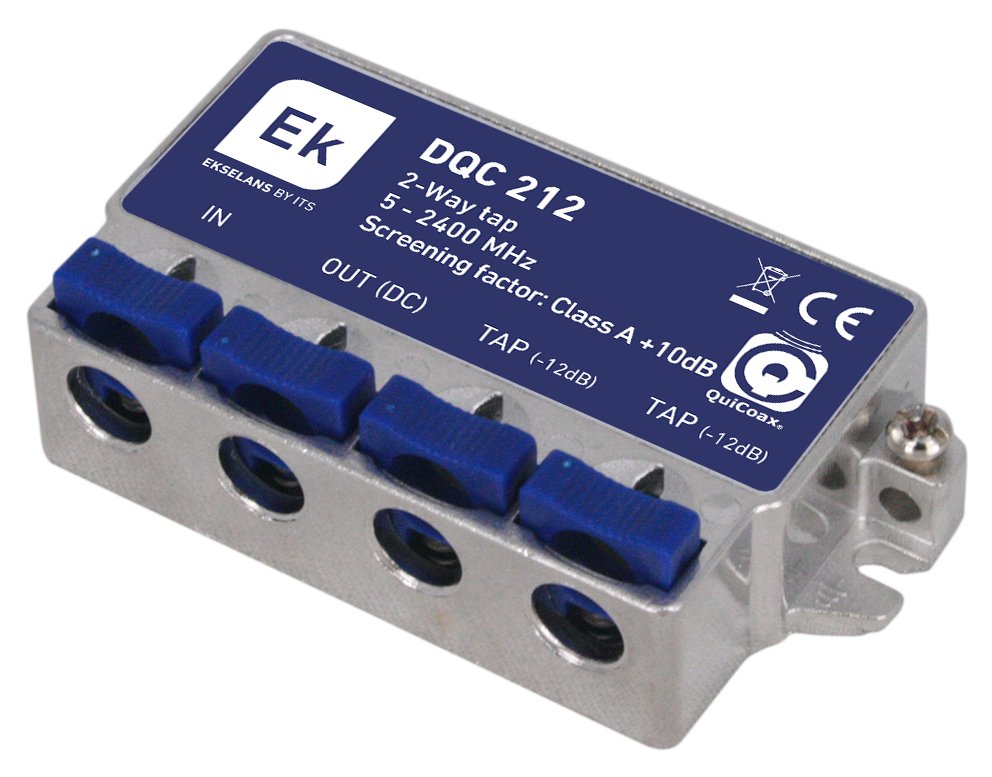 DQC 212 · Derivador 2 salidas, 12dB, QUICOAX