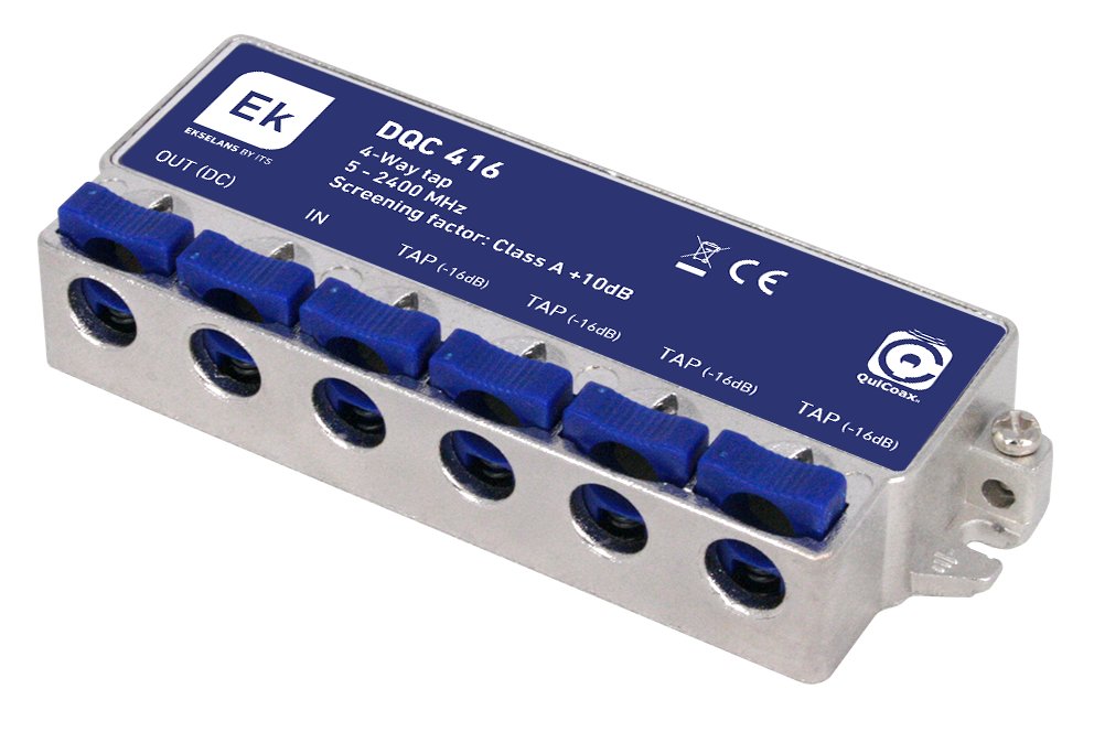 DQC 416 · Derivador 4 salidas, 16dB, QUICOAX