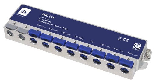 [142020] DQC 616 · Derivador 6 salidas, 16dB, QUICOAX