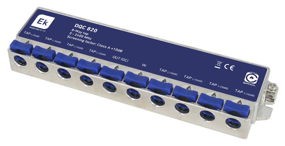 DQC 820 · Derivador 8 salidas, 20dB, QUICOAX
