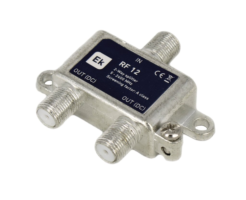 RF 12 · Repartidor clase A 2 salidas. 5-2400MHz. Con paso DC