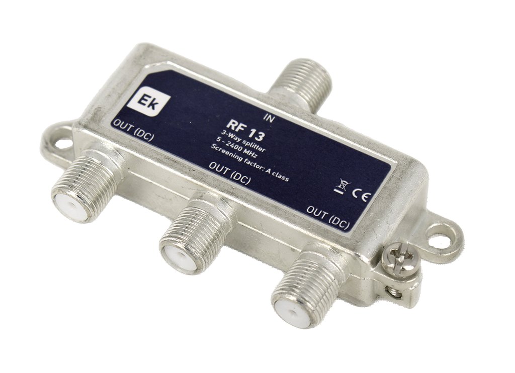 RF 13 · Repartidor clase A 3 salidas. 5-2400MHz. Con paso DC