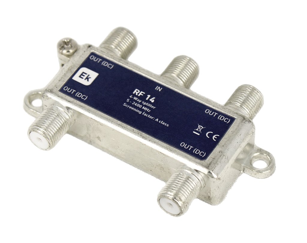 RF 14 · Repartidor clase A 4 salidas. 5-2400MHz. Con paso DC