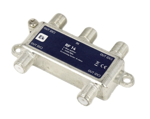 [141003] RF 14 · Repartidor clase A 4 salidas. 5-2400MHz. Con paso DC