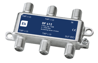 DF 412 · Derivador 4 salidas. 5-2300MHz. - 12dB. Clase A