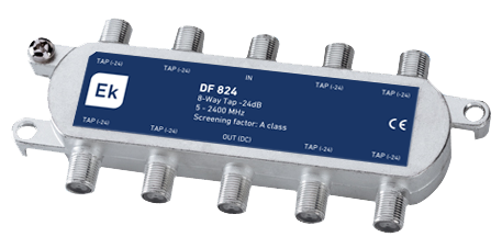DF 824 · Derivador 8 salidas. 5-2300MHz. - 24dB. Clase A