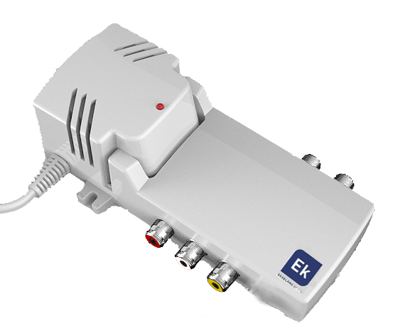 MD A · Modulador analógico A/V. OUT: 90dBμV con mix RF