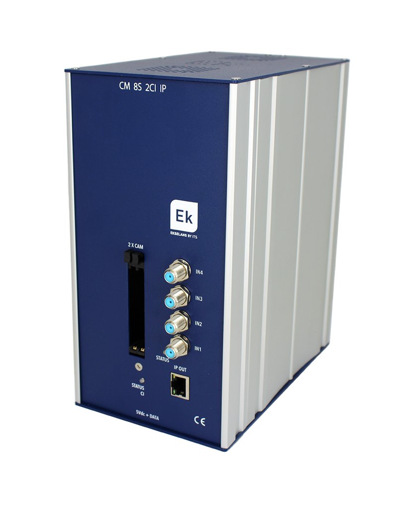 CM 8S 2CI-IP · Transmodulador 8 tuners S2. Salida IP + 2CI. 64 streams.