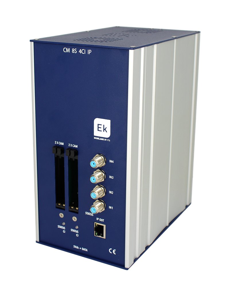 CM 8S 4CI-IP · Transmodulador 8 tuners S2. Salida IP + 4CI. 64 streams.