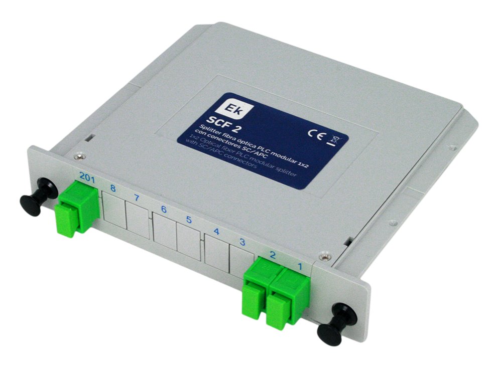 SCF 2 · Splitter óptico cassette 1x2 SC/APC