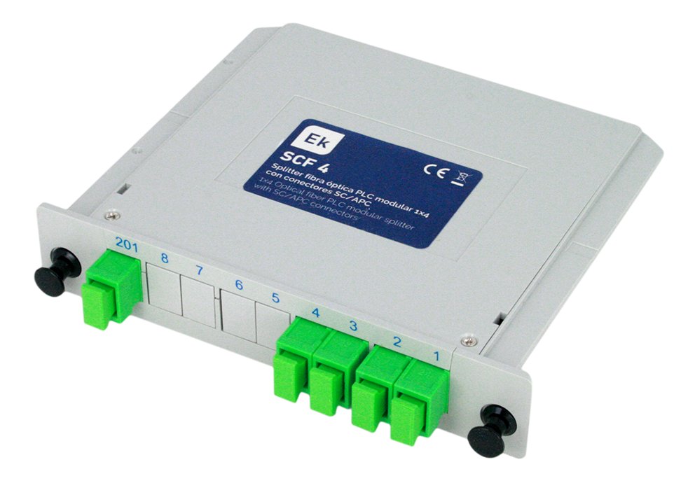 SCF 4 · Splitter óptico cassette 1x4 SC/APC