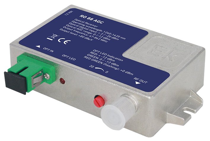 RO 88 AGC · Receptor óptico FTTH. 88dBμV. SC/APC