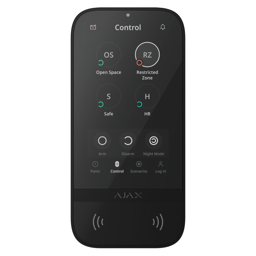 Teclado con pantalla táctil y RFID AJAX - AJ-KEYPADTOUCHSCREEN-G3-B