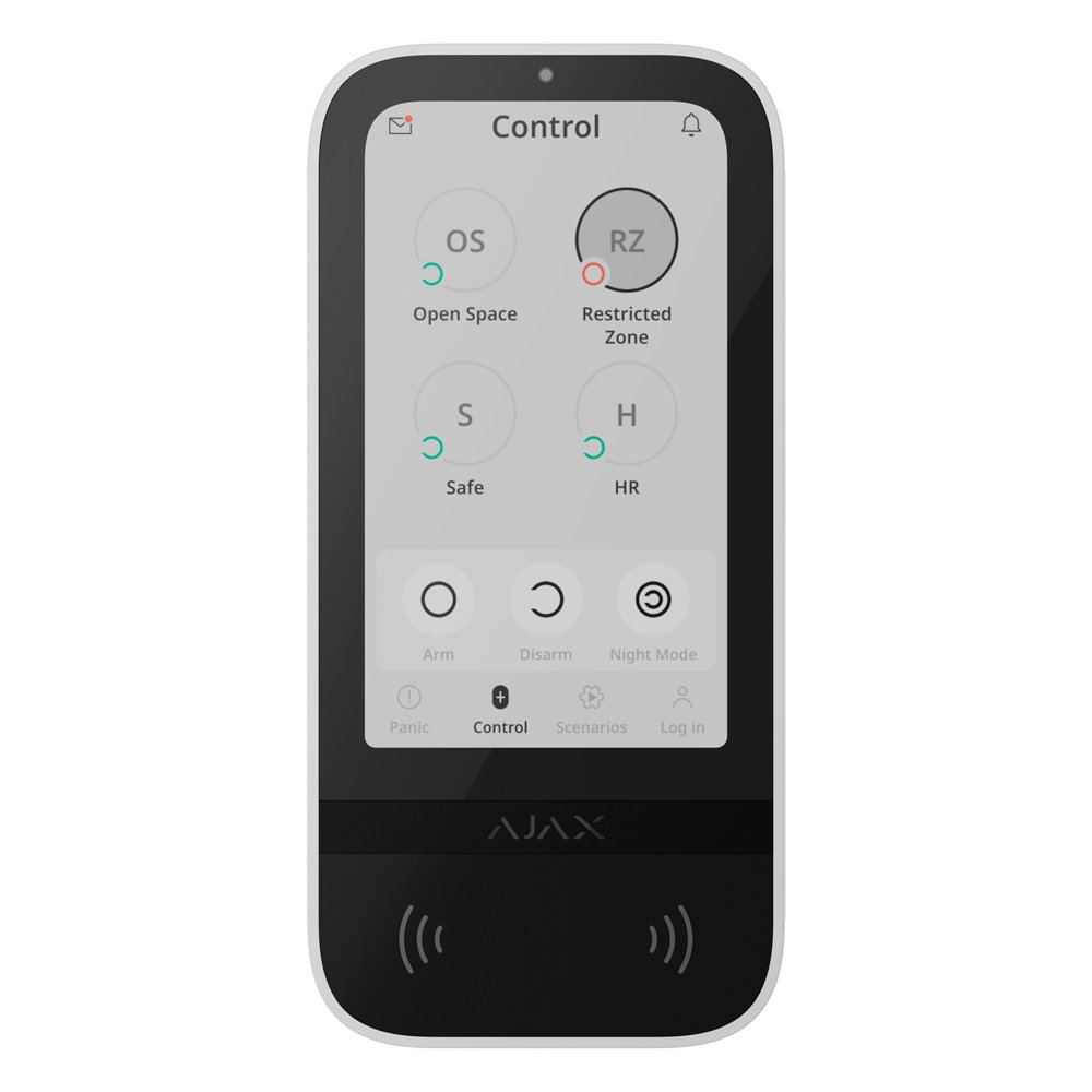 Teclado con pantalla táctil y RFID AJAX - AJ-KEYPADTOUCHSCREEN-G3-W