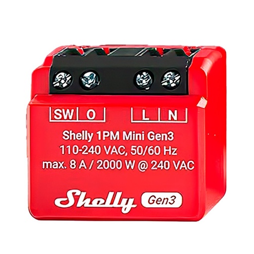 [SH-1PM-MINI-GEN3] Relé Shelly 1PM Mini Gen3 - Controlador Inteligente